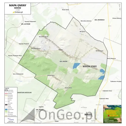 Mapa gminy Mirów